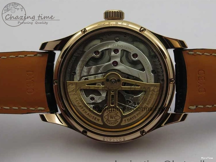 MIROTIME 0223 Premium Portugieser Perpetual Calendar IW503302 RG V9F 1:1 Best Edition Blue Dial on Black Leather Strap A 7098